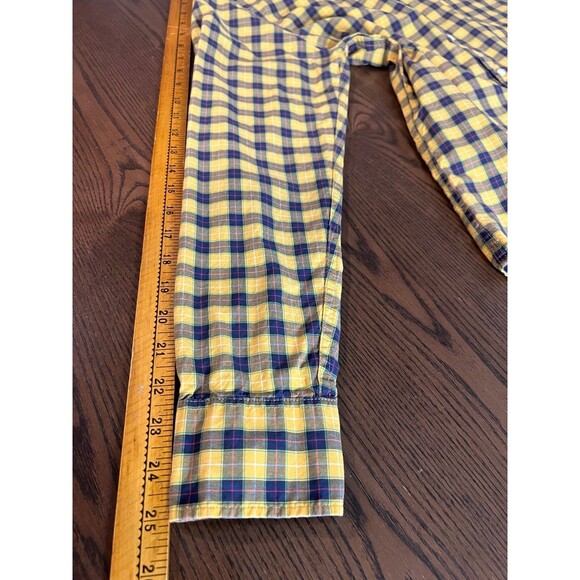 J.Crew Secret Wash Shirt Men’s Medium Slim – Yellow Navy Plaid 100% Cotton - Picture 8 of 8